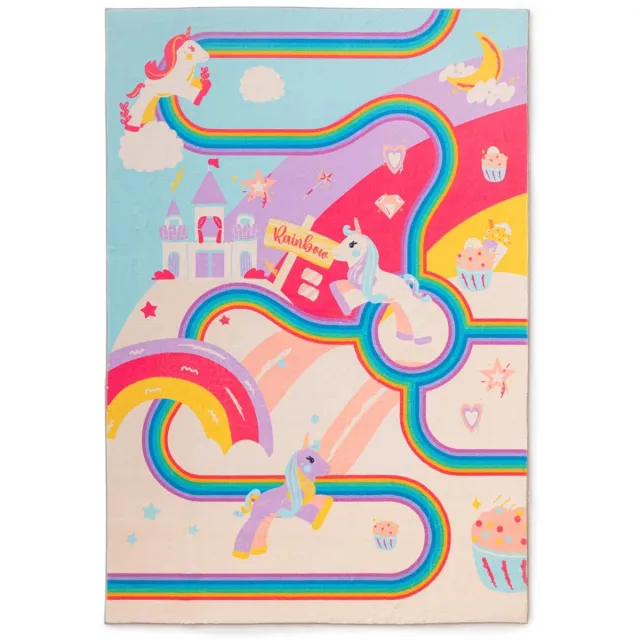 Amiah Kindervloerkleed unicorn - Snugway Rainbow multi