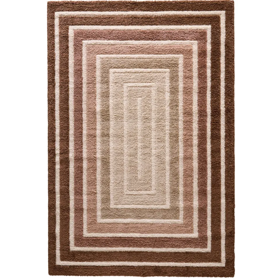 NOUS Living Embrace vloerkleed bruin off white/oudroze/bruin