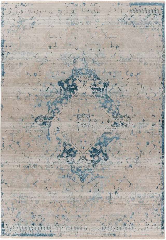 Padiro elegant laagpolig vloerkleed 120 x 170 cm - lichtbeige - oosters vintage patroon - van polypropyleen
