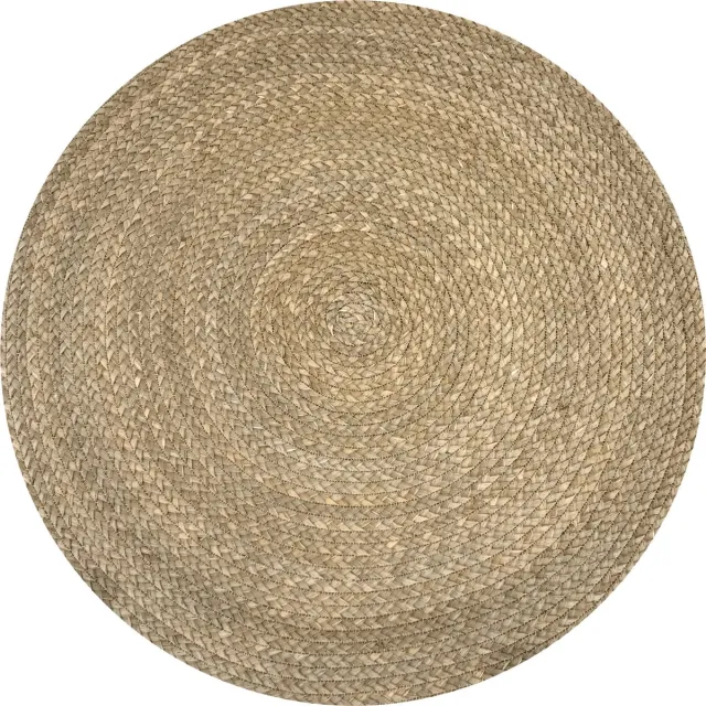 Fine Asianliving Oosters Vloerkleed Handgemaakt Naturel Lisdodde Dia.120cm