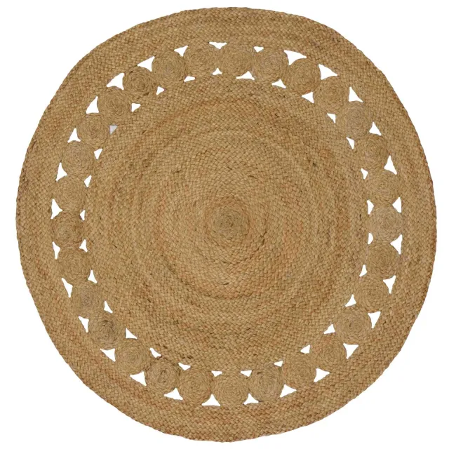 vidaXL Vloerkleden Naturel Ø 120 cm Jute Bruin