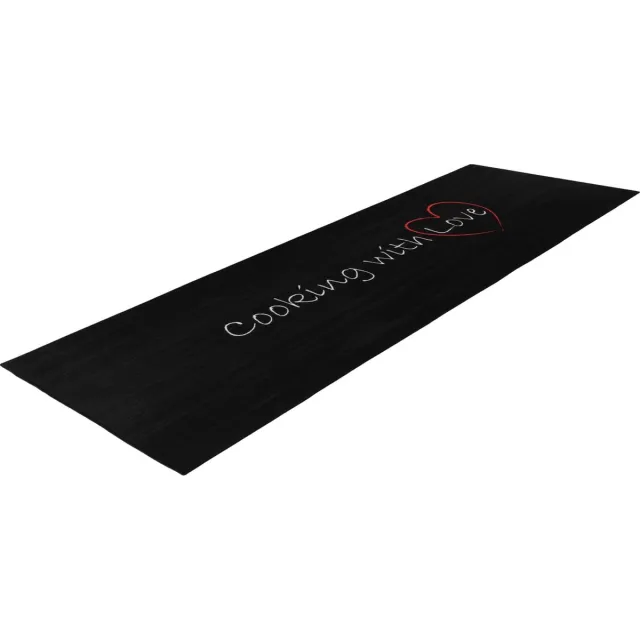 Lalee Luna keuken loper met antislip rug keuken tapijt wasmachine wasbaar 60x180 cm grijs zwart COOKING