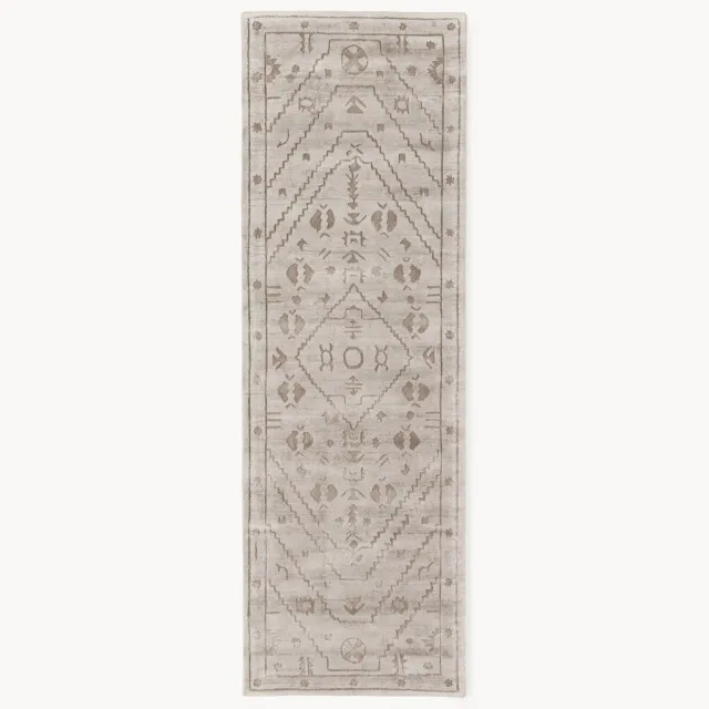 Westwing Collection Handgeweven viscose loper Shaila Beige