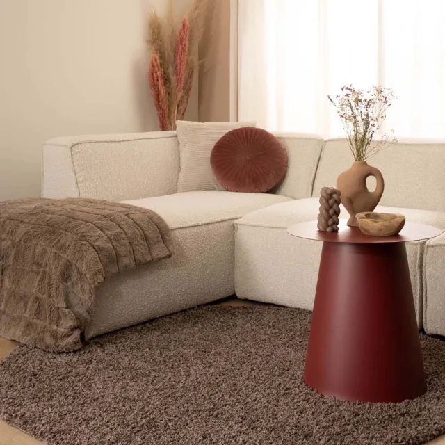 Tapeso Rond hoogpolig vloerkleed - Shaggy Trend taupe 300