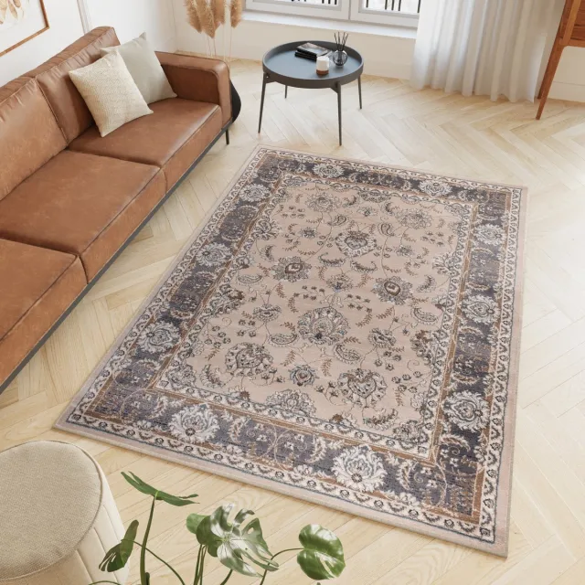 Tapiso Colorado Vloerkleed Beige Woonkamer Klassiek Tapijt