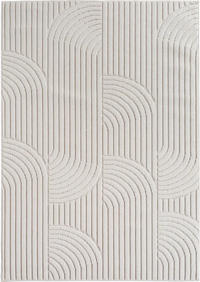 Ayyildiz Helix Japandi Vloerkleed Creme 140x200 cm – Effen Laagpolig Tapijt – Modern Scandinavisch Design voor Woonkamer en Slaapkamer