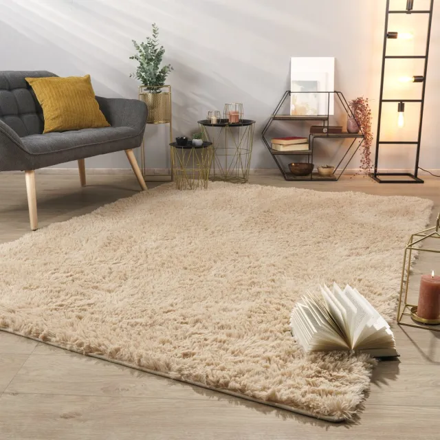 TT Home Tapijt Woonkamer Diepe Pool Lange Pool Zacht Modern Monochroom Design 60 x 100 cm Rechthoek 60 x 100 cm Rechthoek beige