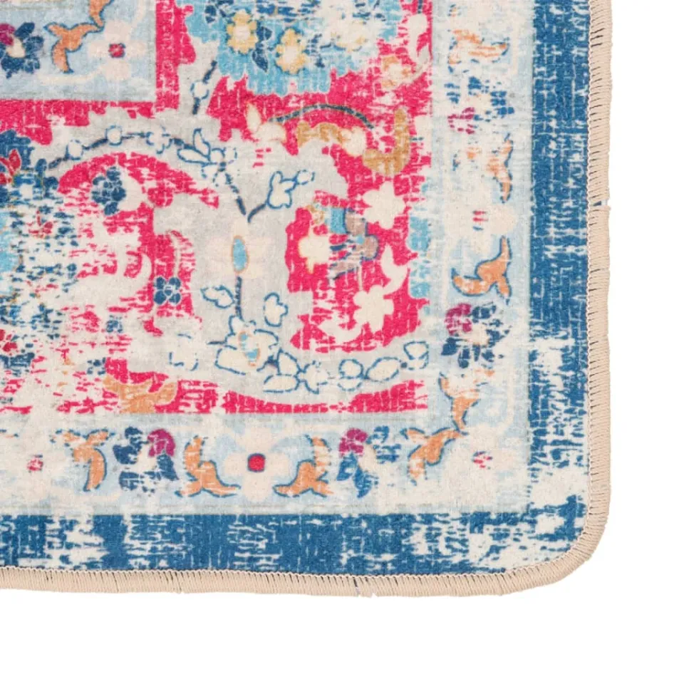 vidaXL Vloerkleed wasbaar 120x180 cm meerkleurig blauw, foto 2