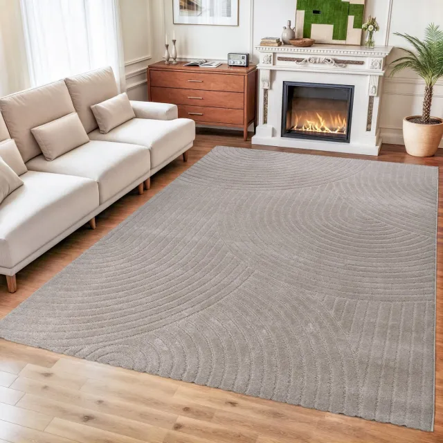 Muratap Vivant Japandi - Vloerkleed Laagpolig Effen - Beige- 240x340 CM Creme