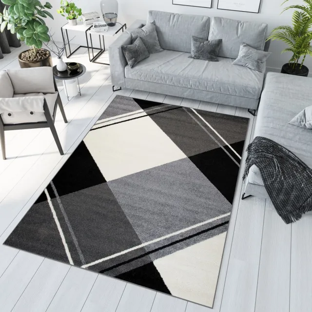 Tapiso Jawa Vloerkleed Grijs Geometrisch Woonkamer Tapijt Donkergrijs