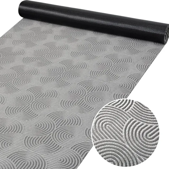 ANRO Tapijtloper Velora Grijs 280x67cm – Velours Gangloper Antislip Keukenloper Hal Op Maat