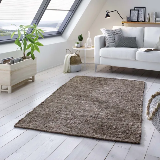 Tapeso Wollen vloerkleed - Oslo grijs