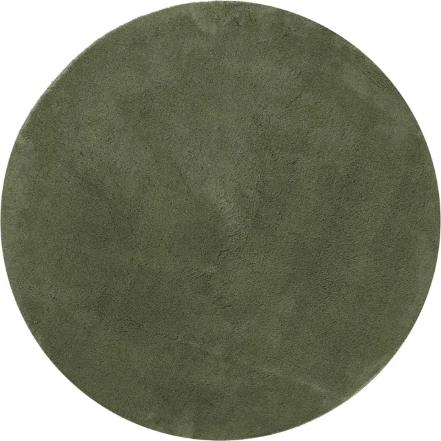 vidaXL Rug - HUARTE - Green - Ø - 100 - cm - 100% - Polyester - Plat bosgroen
