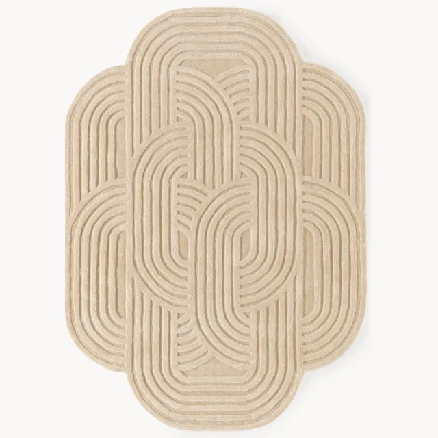 Westwing Collection Hoog-laag vloerkleed Koli in organische vorm Beige