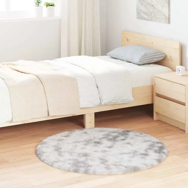 vidaXL Hoogpolig vloerkleed NAVARRA 100x100 cm polyester zilvergrijs, foto 2