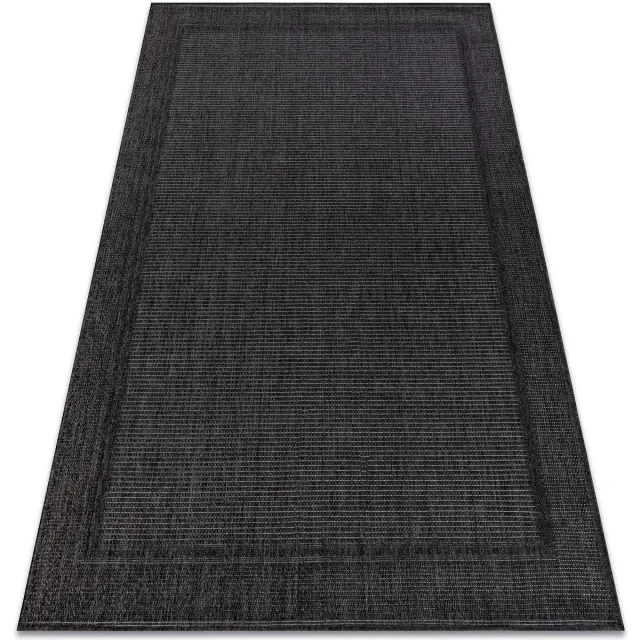 RUGSX Kleden Rugsx Sisal tapijt TIMO 5979 buitenshuis kader zwart 180x270 cm