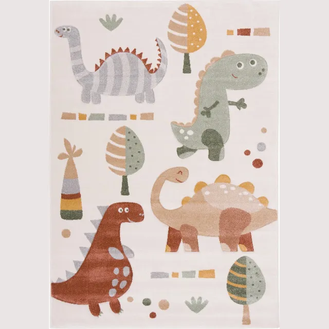 Pergamon Vloerkleed Maui Kids Dinos Creme