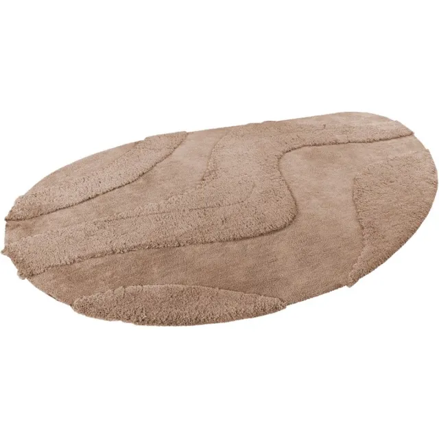 Lalee Milano Recycled Vloerkleed organische vorm organic hoog laag 3d Hoogpolig scandinavisch shaggy super zacht effen karpet beige