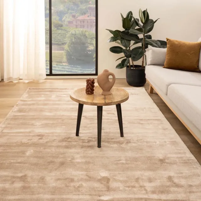 Paon Brillant Viscose vloerkleed - Pearl beige 80x150