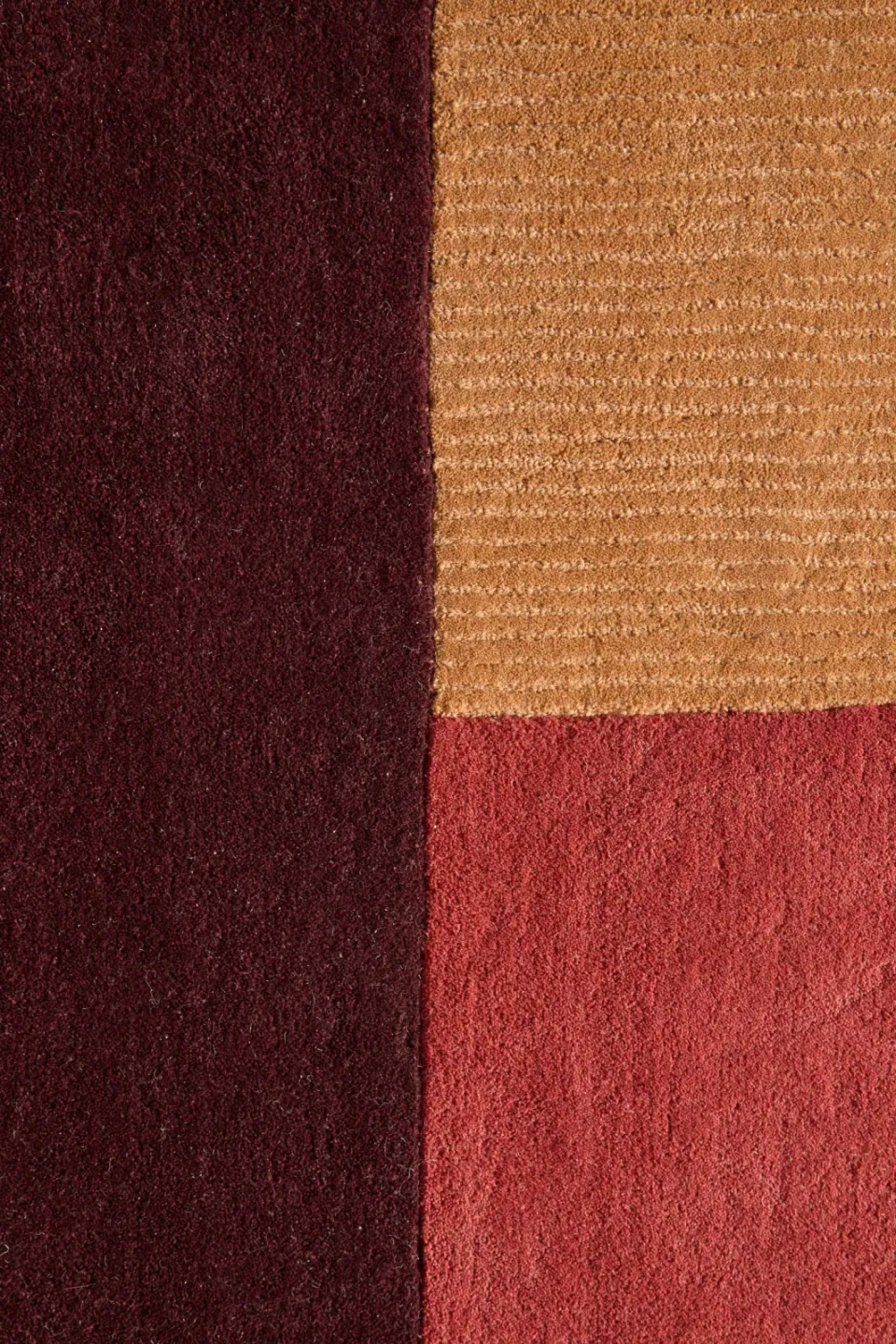 Studio LIVIT Alain laagpolig wollen vloerkleed burgundy/rood/terra, foto 6