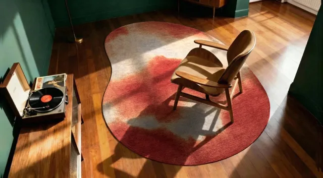 Louis de Poortere Wasbaar Binnen & Buiten Vloerkleed - Louis De Poortere Aquarelle Rust - Laagpolig Tapijt - Gerecycled PET - Made in Belgium - Circulair Rood