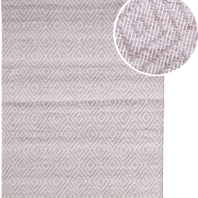Axi Bali Buitenkleed – Rechthoekig – 160 x 230 cm – Roze – Geometrisch patroon - Buitenkleed – Buitentapijt – Weer- en UV-bestendig – Plat geweven – Tuintapijt – Voor binnen en buiten