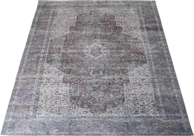 Veer Carpets Vloerkleed Kordi 70 x 140 cm - Laagpolig Vloerkleed – Modern / Tijdloos Design Grijs