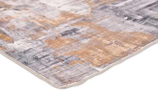 Vercai Rugs Cashmere Collectie - Laagpolig Vloerkleed - Zacht Tapijt met Modern Ontwerp - Polyester - Grijs / Goud
