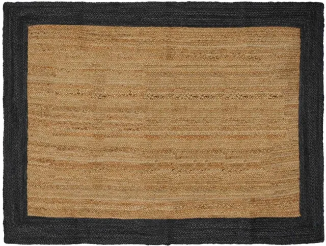 vidaXL Gebied - Tapijt - Donkergrijs - en - natuurlijk - 120 - x - 170 - cm - Jute Donkergrijs en Natuurlijk