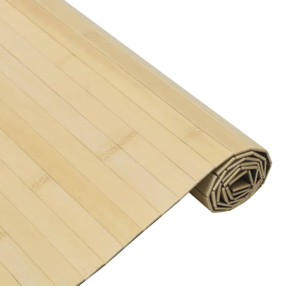 vidaXL Vloerkleed rechthoekig 100x500 cm bamboe lichtnaturel Beige
