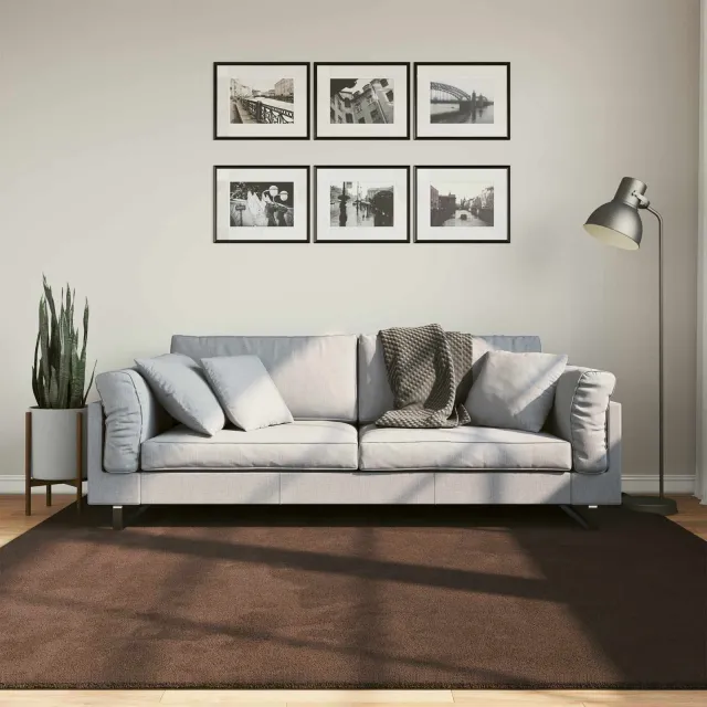 vidaXL Medium pile zachte en wasbare tapijt HUARTE Bruin 200 x 200 cm, foto 2