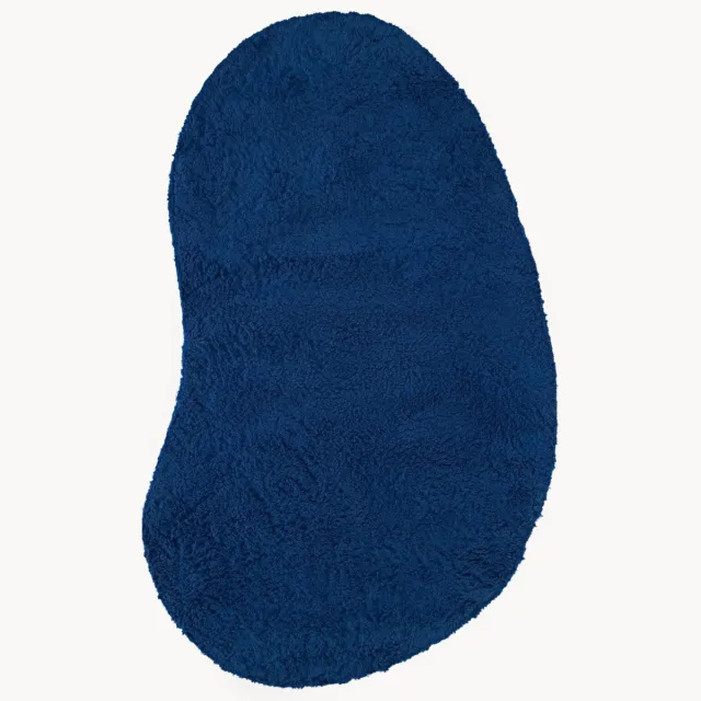 Westwing Collection Handgetuft vloerkleed Tully in organische vorm Blauw
