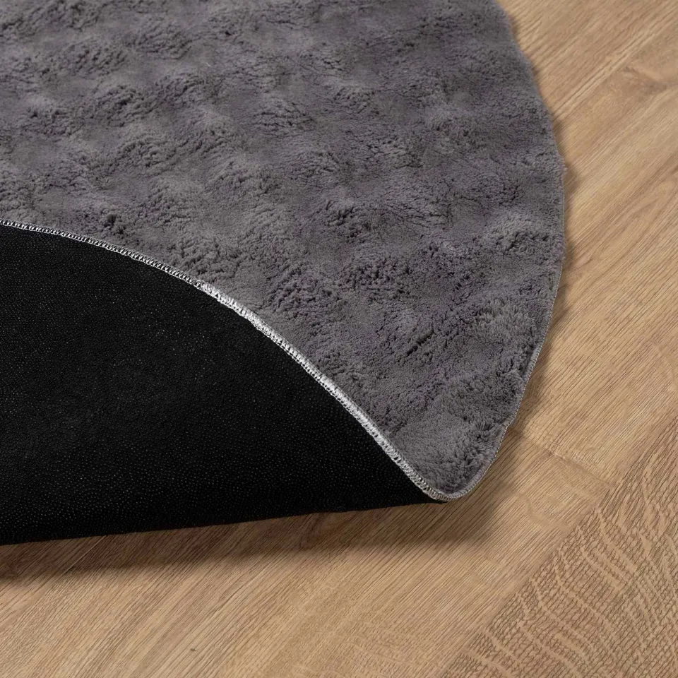 vidaXL Vloerkleden Rond SIROLO Antraciet Ø 120 CM Polyester, foto 4