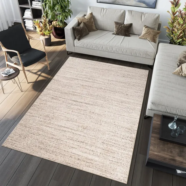 Tapiso Sari Vloerkleed Laagpolig Tapijt Karpet Maat- 180x260 Lichtbeige 2
