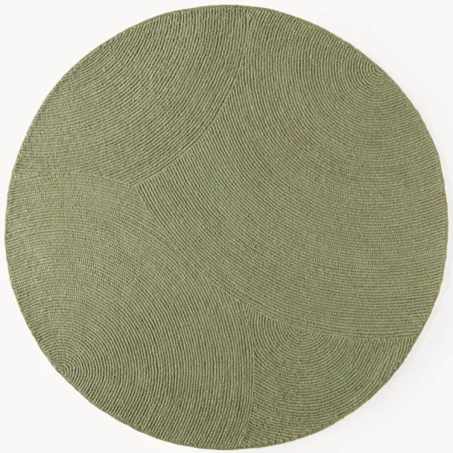 Westwing Collection Rond handgetuft wollen vloerkleed Eleni Groen