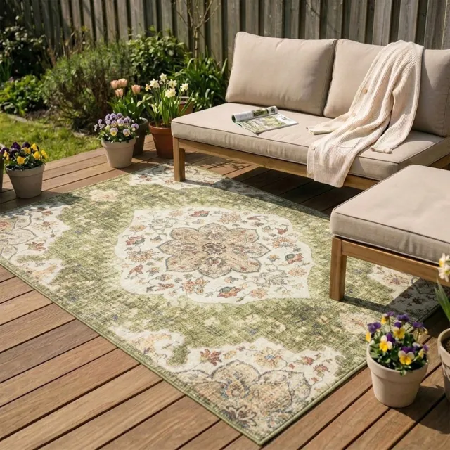 Fraai Vintage buitenkleed - Santo Mandala Groen, foto 2