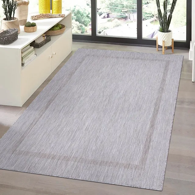 Muratap Relax Uni Binnen en Buiten - Vloerkleed - Indoor & Outdoor - Laagpolig Effen - Zilver- 280x370 CM Grijs