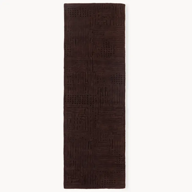 Westwing Collection Handgetuft wollen loper Merima Bruin