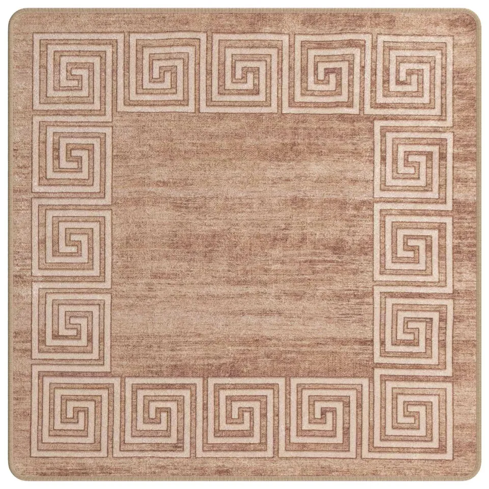 vidaXL Vloerkleedloper MARSA Beige en goud 100 x 100 cm Wit