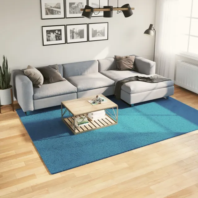 vidaXL Vloerkleed OVIEDO laagpolig 200x280 cm turquoise Blauw