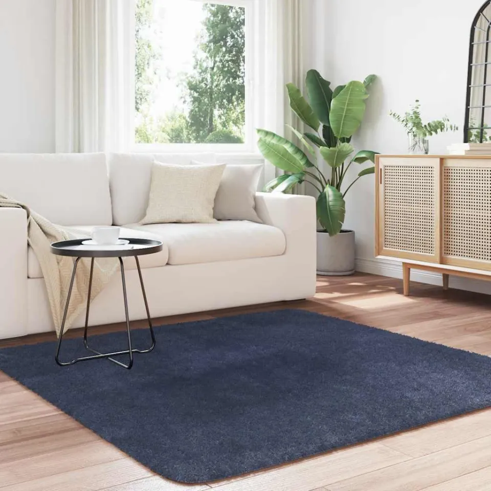 vidaXL Hoogpolig vloerkleed NAVARRA 160x160 cm polyester zwart, foto 3