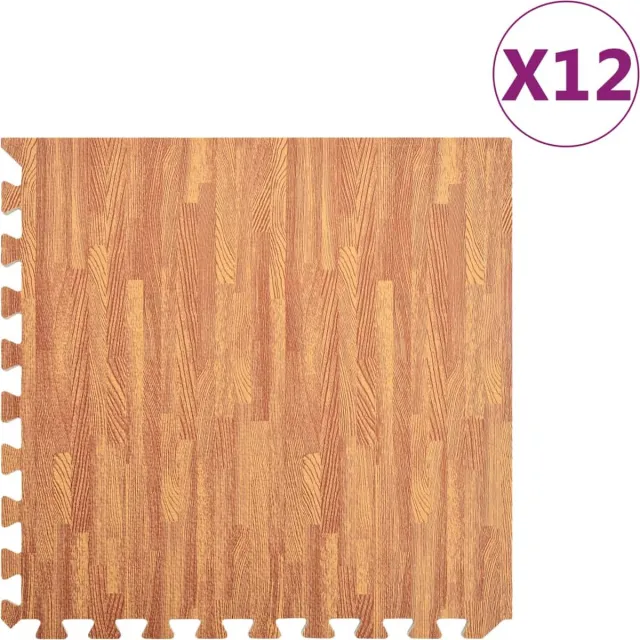vidaXL Vloermatten - 12 - st - 4,32 - ㎡ - EVA-schuim - houtnerfprint