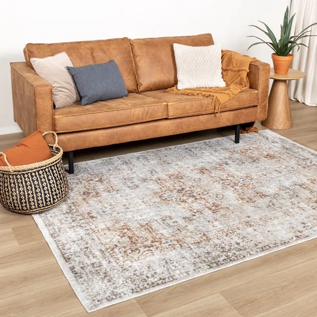 Fraai Wasbaar vloerkleed - Nova Medaillon Lichtgrijs - 160x230cm