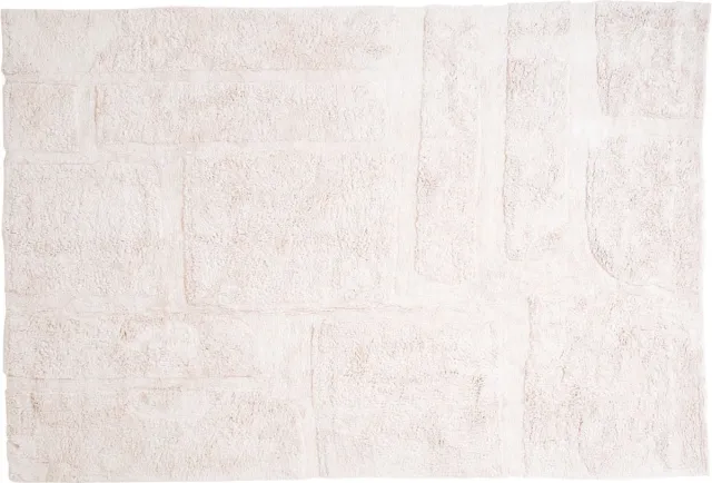 Veer Carpets Wasbaar Vloerkleed Bibi - Natural - Design Laagpolig Vloerkleed in Scandinavische / Japandi Stijl Creme
