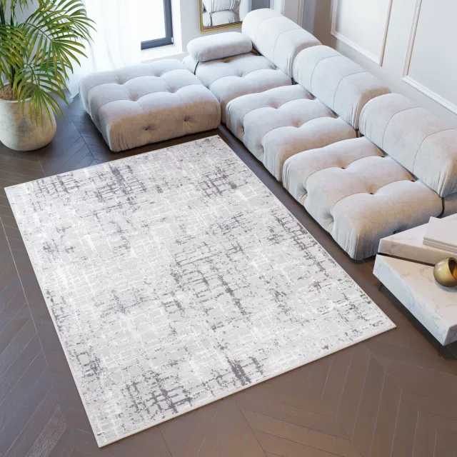 Tapiso Sky Vloerkleed Grijs Woonkamer Slaapkamer Tapijt Maat - 140x200