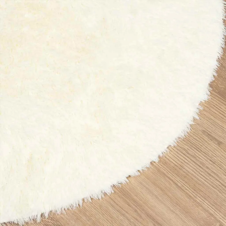 vidaXL Hoogpolig vloerkleed NAVARRA 100x100 cm polyester crèmekleurig, foto 4