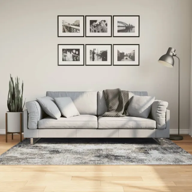vidaXL Vloerkleed wasbaar 120x180 cm meerkleurig Grijs