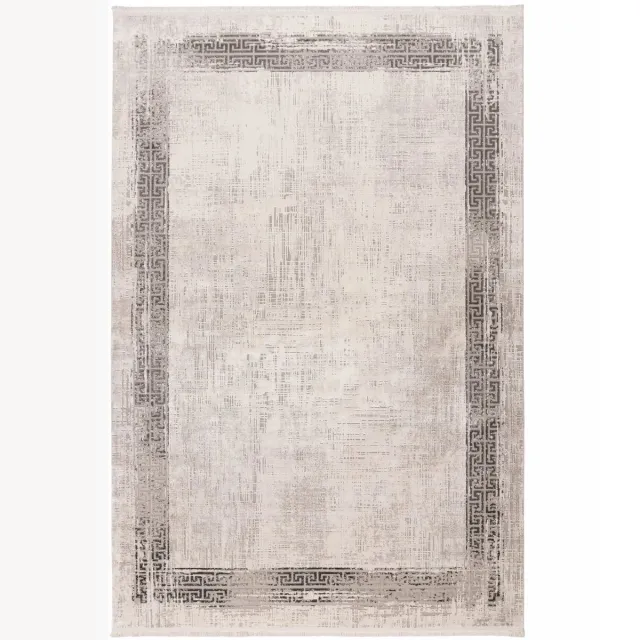 Dutch XXL Vintage Vloerkleed | Tapijt | Venezia | Kader | Zilver | 80x150 cm