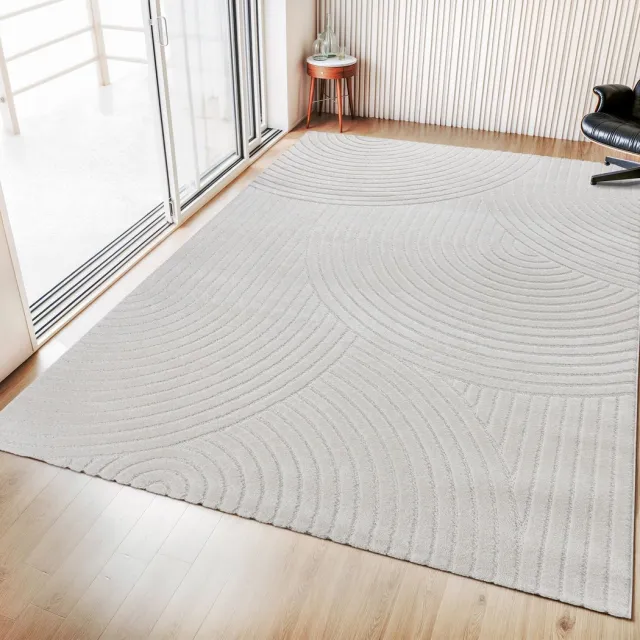 Muratap Vivant Japandi - Vloerkleed Laagpolig Effen - Creme- 140x200 CM