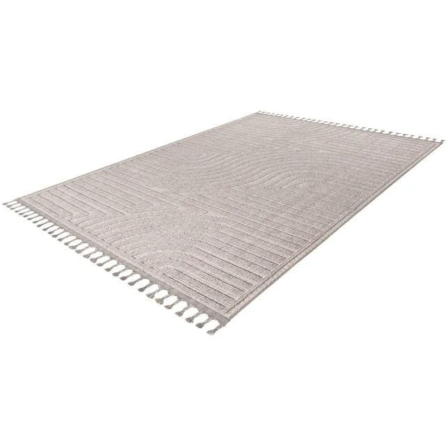 Lalee Luxor Vloerkleed - Berber Tapijt - Boho Modern - Zilver - 3D-effect - Onderhoudsvriendelijk - 120x170 cm
